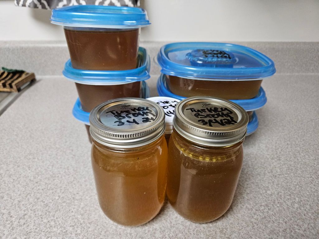 homemade turkey bone broth
