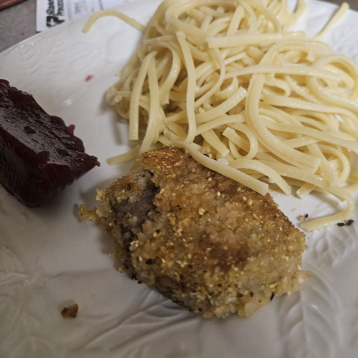 venison chop noodles cranberries